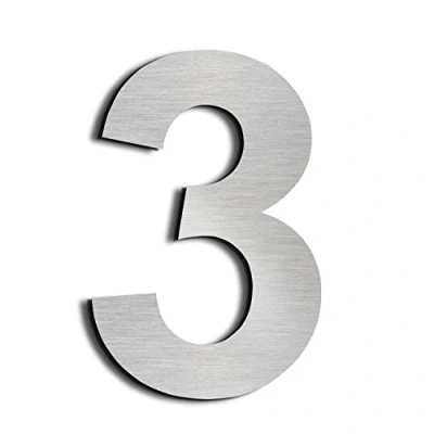 Immagine di nanlyiau Numeri civici Numero di Acciaio civico esterno in Solido Inossidabile 304,Aspetto Fluttuante, 6in/15.3cm(3)