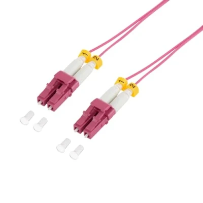 Immagine di LogiLink FS4LC00 Cavo patch ultra sottile OM4 in fibra ottica LC Duplex, 0,5 m