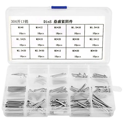 Immagine di 150Pz coppiglie spaccate Cotter Pin, Acciaio Inossidabile Coppiglia perni con box di plastica, m1 m3 Assortimento elastiche per automobili, meccanica, officine