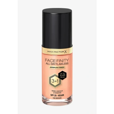 Immagine di Max Factor Fondotinta Facefinity All Day Flawless Correttore, liquido e primer viso 3 in 1, Formula vegan, Copertura modulabile, Tenuta fino a 30 ore, SPF20 C80 Bronze, ml
