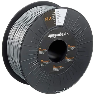 Immagine di Amazon Basics Filamento per stampanti 3D, in polilattato (PLA), 1.75 mm, argento, 1 kg bobina