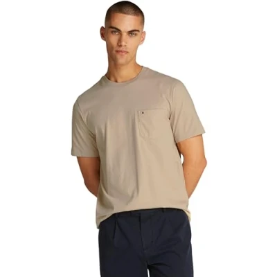 Immagine di Tommy Hilfiger Essential Solid Pocket TEE Tshirt basic, Uomo, Taglia: XL, Sandalwood