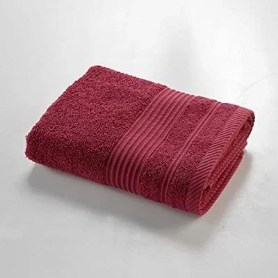 Immagine di Douceur d&#039;Intérieur, Asciugamano da bagno (50 x 90 cm) Teneresse Rubis, spugna tinta unita