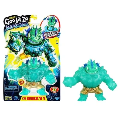 Immagine di Heroes of GOO Jit Zu Deep Sea Pack with Foogoo Super Stretchy and Stretch Action Figure con speciale imbottitura mucosa