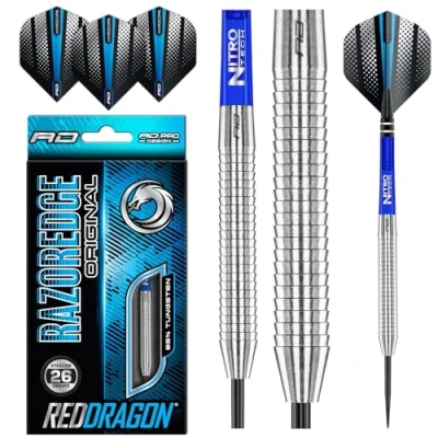 Immagine di RED DRAGON Razor Edge Original 24g Freccette Tungsteno con Punta Acciacio, Voli e Aste
