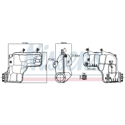 Immagine di NISSENS 996166 Vaschetta Radiatore 1,4 con calotta/coperchio, sensore