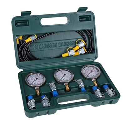 Immagine di Kit di manometro idraulico parti escavatore test pressione tester con accoppiamento tubo prova e macchine edili