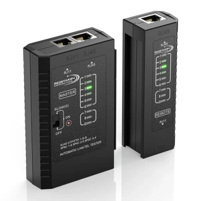 Immagine di RedStar24 Tester di Rete Cavi LAN con RJ11, RJ12, RJ45 per Patch LED Prova Test Precisi e Verifica Ideale Linee