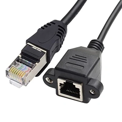 Immagine di Chenyang 30 cm 8P8C FTP STP UTP Cat 5e maschio a femmina cavo di prolunga rete LAN Ethernet con fori per montaggio pannello
