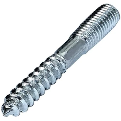 Immagine di AERZETIX Set di 10 vite a doppio filetto Prigioniero Punto Metallo/Legno con o senza tasselli Ø8x60mm Acciaio zincato Colore argento C44779