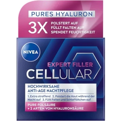Immagine di NIVEA Cellular Expert Filler, altamente efficace anti età, cura notturna, 50 ml