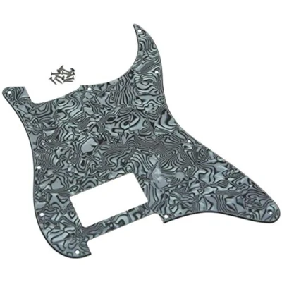 Immagine di Dopro Battipenna per chitarra a 11 fori ST Strat One Humbucker, piastra antigraffio FD Delonge nero e bianco