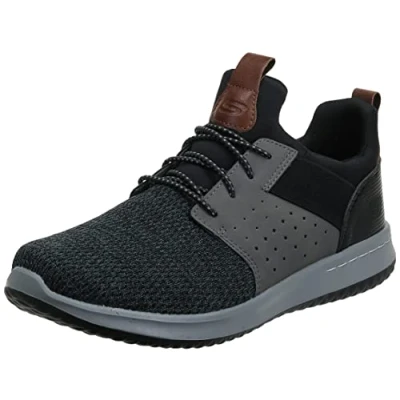 Immagine di Skechers vestibilità Classica delson Camden, Scarpe da Ginnastica Uomo, Nero Grigio, 48.5 EU Larga