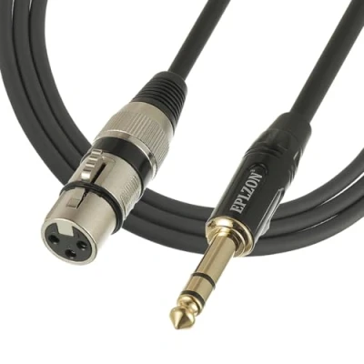 Immagine di EPLZON 2M Cavo XLR femmina a 6.35 mm, bilanciato jack TRS per Microfono, Amplificatore, Mixer (Female, 2M)