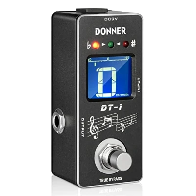 Immagine di Donner DT 1 Accordatore a Pedale Cromatico Pedal Tuner per Chitarra True bypass