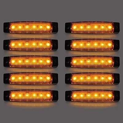 Immagine di Luci di Posizione per Auto, 10 Pezzi Indicatori Direzione Auto Laterali a LED 6SMD 12V (Giallo)