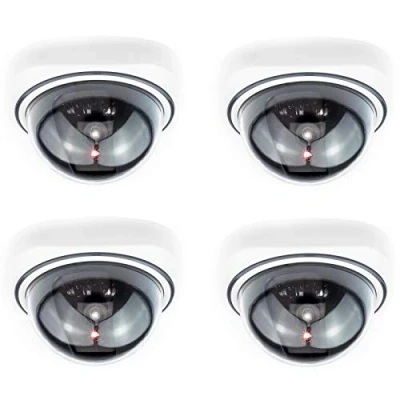 Immagine di Digicharge Telecamera di Sicurezza cupola Finta con LED Illuminati, Effetto Realistico CCTV Camera, per Interni ed Esterni, Impermeabile