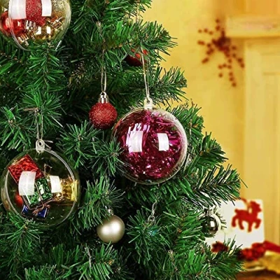 Immagine di Palline in plastica Trasparente da 8 cm, 20 Pezzi, 8cm 20pcs Baubles, unità