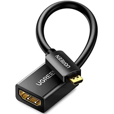 Immagine di UGREEN Cavo Micro HDMI Maschio a Femmina 4K 3D Adattatore Supporta ARC Ethernet Compatibile Fotocamere Videocamera Cámara TV PC Laptop, 50CM