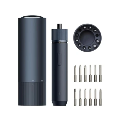 Immagine di HOTO Set Cacciaviti Elettrici 3.6V Cacciavite a Batteria 4 N.m con 12 Punte da 50mm in Acciaio S2, 3 Coppie di Serraggio e Luce LED Shadowless Ideale per Computer, Libreria, Bicicletta, DIY