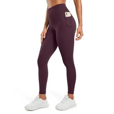 Immagine di CRZ YOGA Donne Butterluxe Allenamento Ghette 71cm A Vita Alta Leggings con Tasche Buttery Soft Viola Profondo 44