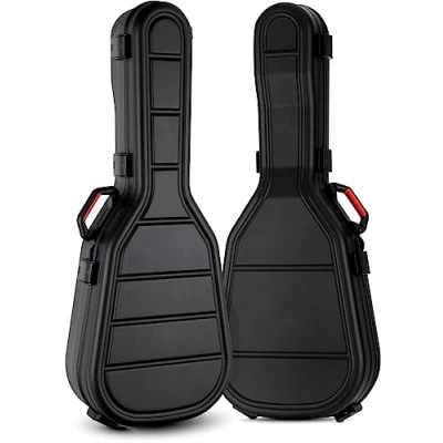 Immagine di Shaman KGPC 5122BK custodia per chitarra classica Robusta rigida imbottita 4/4 chitarre classiche con 6 chiusure a scatto Valigia sagomata scomparto gli accessori Nero