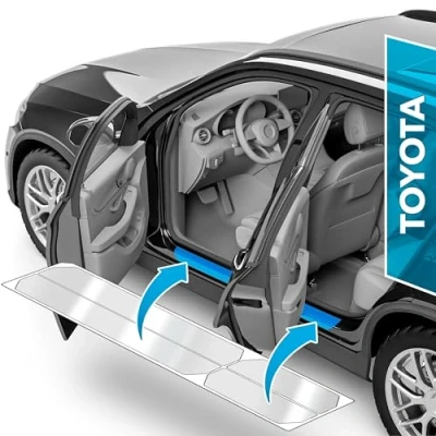 Immagine di uProtect Battitacco Auto AntiGraffio Pellicola per Toyota Yaris 4 (IV) XP21 I 2020 2024 Protezione Accessori Tuning Portiera Trasparente Lucido