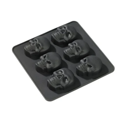 Immagine di GEDA LABELS 13655 Set stampini per ghiaccioli e cioccolatini, a Forma di Teschio, 2 Pezzi