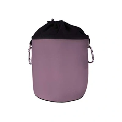 Immagine di Sacchetto per mollette portatile in 100% cotone con due robusti moschettoni, chiusura a cordoncino e tappo metallo appendere conservare 150 grigio nero