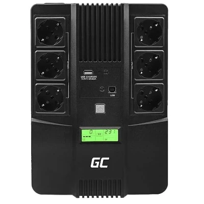 Immagine di Green Cell® Gruppo di continuità UPS Potenza 800VA (480W) 230V Alimentatore protezione da sovratensioni line interactive AVR USB/RJ45 6X Schuko Uscite con Display LCD