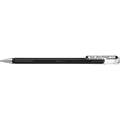 Immagine di Pentel K110 VAX Mattehop Penna roller a inchiostro gel con finitura opaca, modello cappuccio, 1 pezzo, colore: Nero