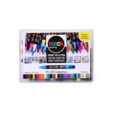 Immagine di Posca 153544869 Set Marcatore a Tempera Base d&#039;Acqua, 2.5 mm, 39 Pezzi