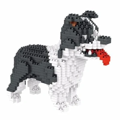 Immagine di Atomic Building Cane Border Collie (Cane da pastore). Figura Assemblare con nanoblocchi. 950 pezzi.