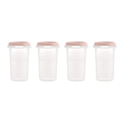 Immagine di Miniland Set 4 Hermisized Blush 330ml. Confezione da laureati ermetici, sicura, resistente e adatta per lavastoviglie, microonde congelatore. Collezione Terra.