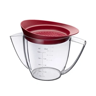 Immagine di Westmark Caraffa separa grassi con coperchio filtrante, capacità: 1 litro, plastica, trasparente/rosso, 30752260