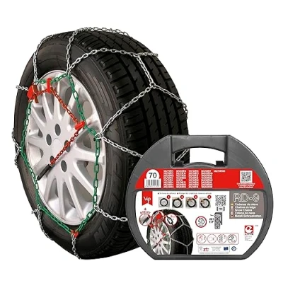 Immagine di RD9 Catene da Neve Metalliche mm, Taglia n. 70, Set 2 Pezzi, Guanti Inclusi