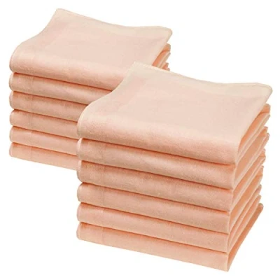 Immagine di Merrysquare Piccoli Fazzoletti Tinta Unita Modello LILLIPUT 23cm x 100% Cotone (Pesca)