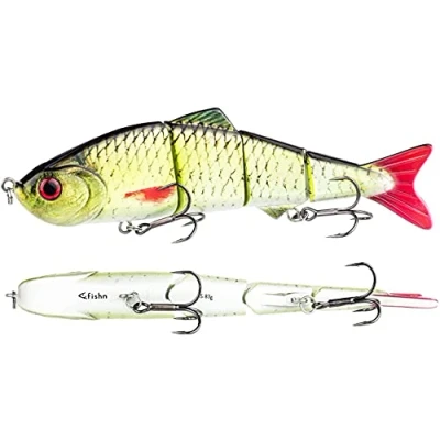 Immagine di FISHN XXL luccio Bait Candy, lunghezza: 20 cm, peso: 83 grammi, esca artificiale swimbait/wobbler per la pesca di pesci predatori come luccio, lucioperca (Green)