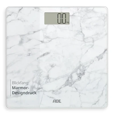 Immagine di ADE Bilancia pesapersone digitale báscula con risultati molto precisi alta capacità di carico fino a 180 kg e graduazione precisa 100 g marmo bianco