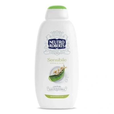 Immagine di NEUTRO ROBERTS Bagnoschiuma Corpo Sensibile con Avena e Aloe, Ideale Per Pelli Sensibili, Ingredienti di Origine Naturale, Senza Sapone, Dermatologicamente Testato, Flacone da 600 ml
