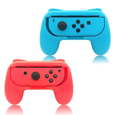 Immagine di FYOUNG 2 Pack Impugnatura Compatibile con Joy Con, Comfort Manico Grip Titolare Accessori Design Ergonomico e Maniglia Comodo Blu/Rosso