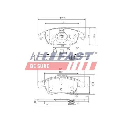 Immagine di FAST FT29514 Kit pastiglie freno Assale anteriore senza contatto segnalazione usura CITROËN: C4 II Hatchback, I Grand Picasso, Picasso 1