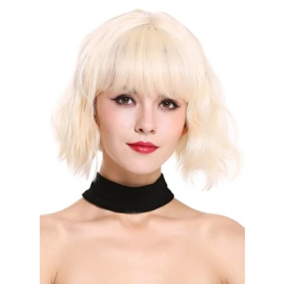 Immagine di WIG ME UP DL 052 88 Parrucca donna Corta Frangetta Lungo bob Voluminosa Scompigliata Ondulata Biondo chiaro molto