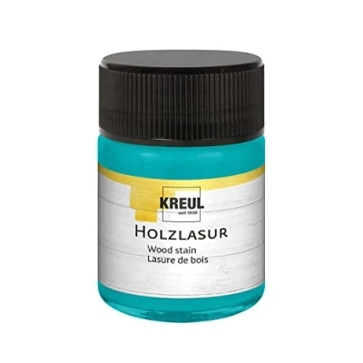 Immagine di Kreul 78521 Colorante Acrilico intensivo, Barattolo da 50 ml in Turchese, per Legno trattato e Carte Naturali assorbenti, Scorrevole Vernice liquida a Base d&#039;Acqua, Turquoise