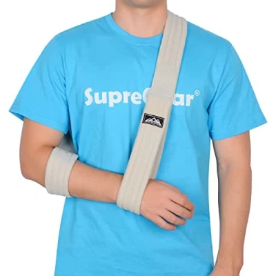 Immagine di supregear Fascia di Supporto per Braccio, Supporti reggibraccio Immobilizzatore Braccio a Tracolla Regolabile Leggero Comodo Traspirante Medica da Spalla Feriti Arm/Hand/Gomito