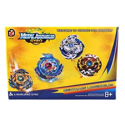 Immagine di POFET Bey Battle Blade Burst Set 4D con Launcher Top da Combattimento Spinning Storm Gyro Metal Fusion di Base per Bambini