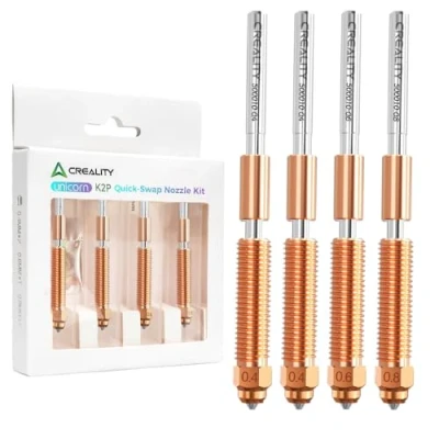 Immagine di Creality K2 Plus, ugelli 0,4 mm, 0,6 0,8 set di per stampante 3D, unicorno Quick Swap con lega titanio, rame e acciaio temprato stampanti 3D Plus