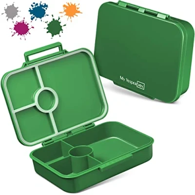 Immagine di My Vesperbox Bia Bento Box per bambini, con chiusura rinforzata, a prova di perdite e senza BPA, estremamente resistente, ideale l&#039;asilo la scuola (verde)