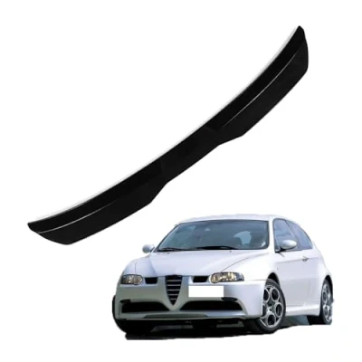 Immagine di KizmiQ Auto Spoiler Posteriori per Alfa Romeo 147 Nastro Installare Adesivo,ABS Alettone Tetto Posteriore Tuning Ala Styling Accessori,A/Black