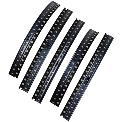 Immagine di HALJIA 0603 SMD Set moduli di diodi LED rosso/giallo/verde/bianco/blu nero (100 LED) Compatibile con progetti elettronica fai da te Arduino Raspberry Pi ecc.